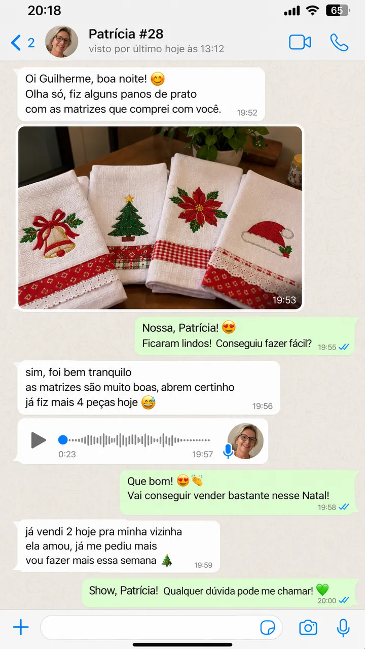 Print de WhatsApp de cliente
