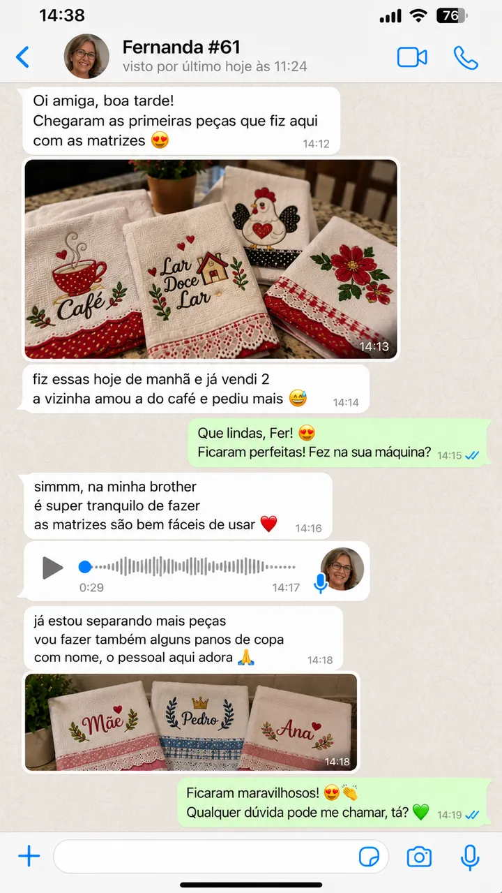 Print de WhatsApp de cliente