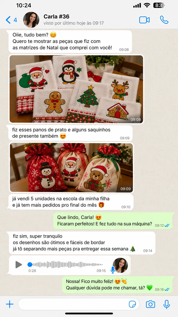 Print de WhatsApp de cliente